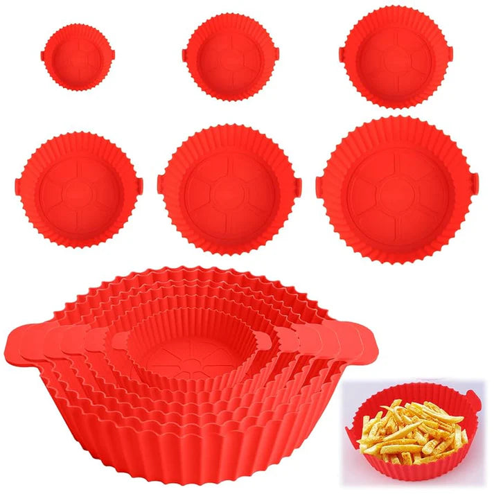 6x1 Moldes Antiadherentes de Silicona para Freidora de Aire