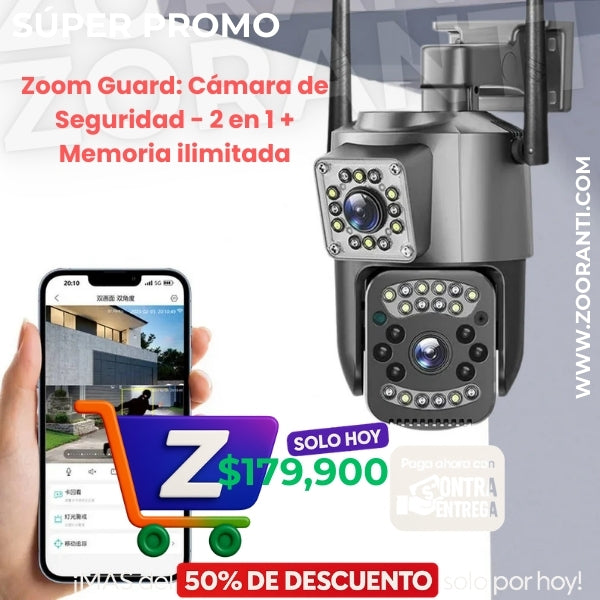 Zoom Guard: Cámara de Seguridad - 2 en 1 + Memoria ilimitada